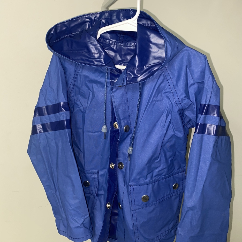 Blue Kids Raincoat Reversable (Unlined)